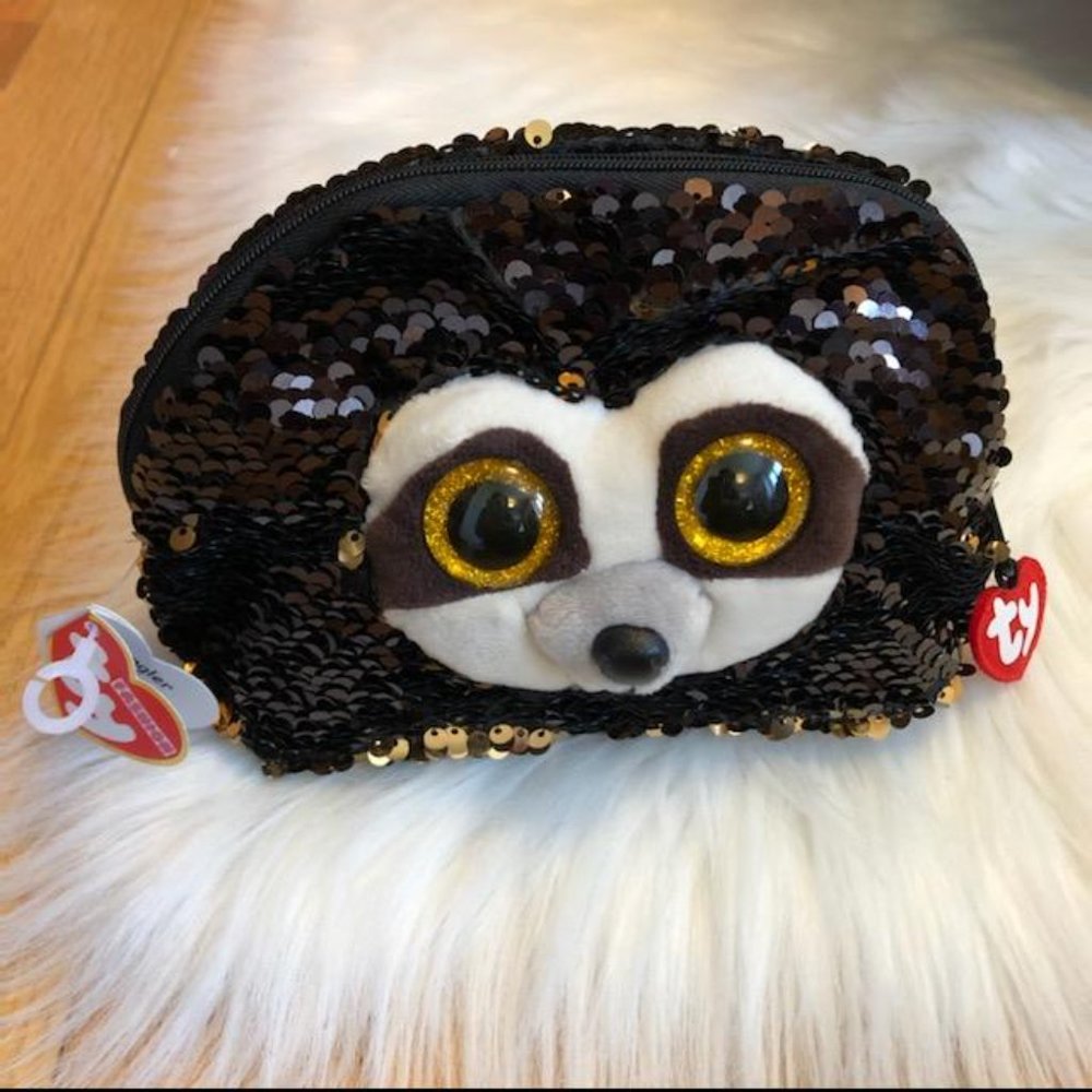 Ty Reversible Sequin Dangler Sloth Makeup Pouch